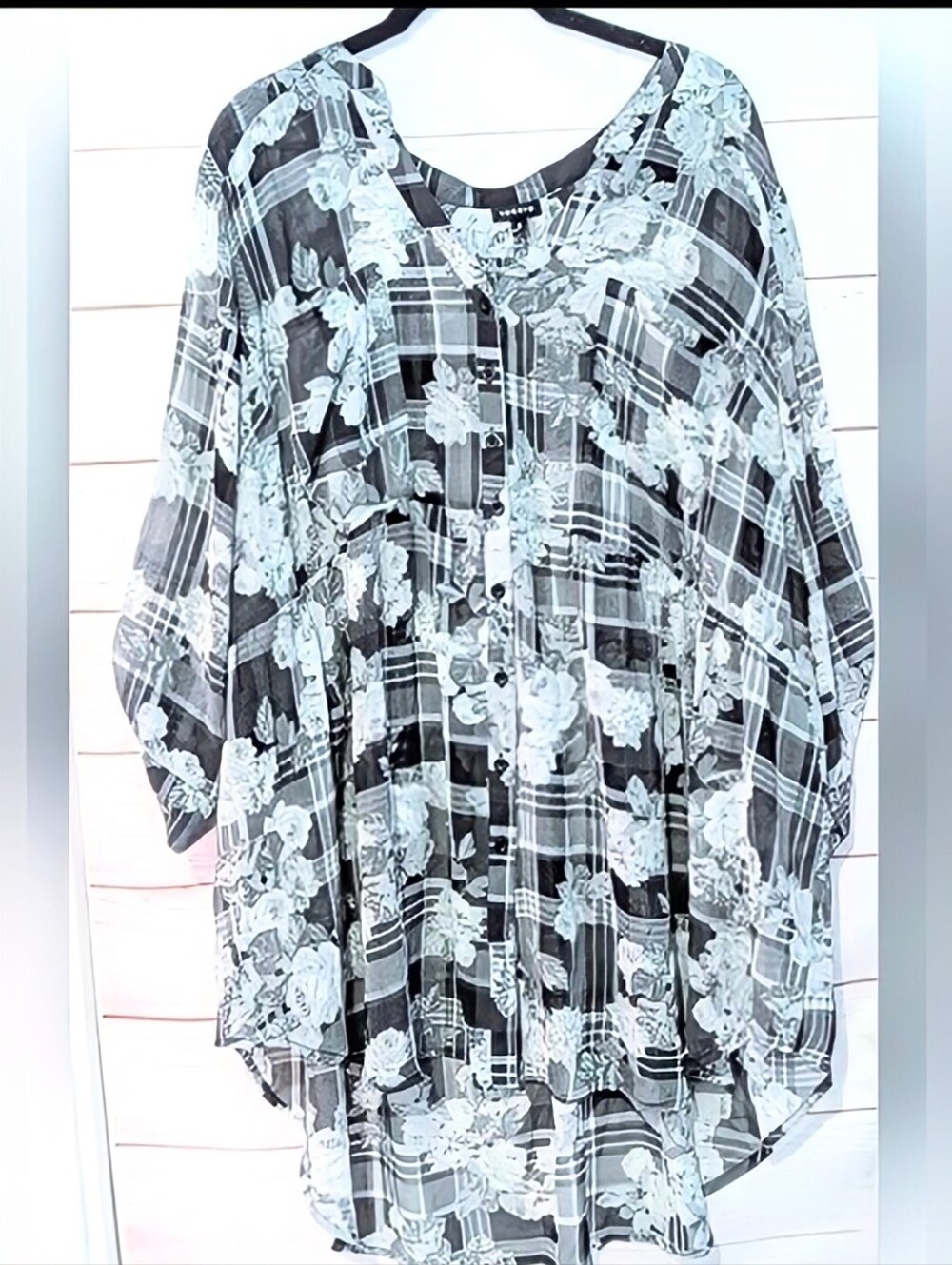 Torrid  Floral Plaid Women's Babydoll 😍 Top Size 4X